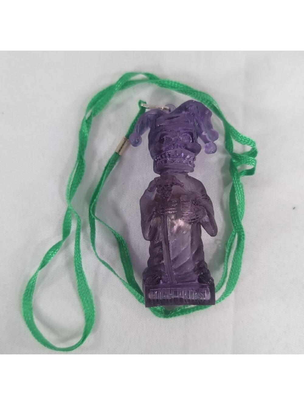 Le Krewe d'Etat High Priest Rubber Jelly Joker Necklace Mardi Gras Purple Orlean
